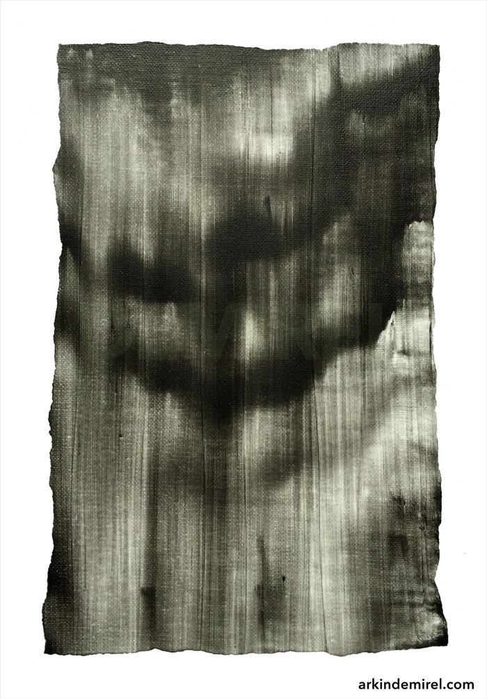 Night Rain - Abstract painting by contemporary abstract painter Arkin Demirel - May 2017 (acrylic on canvas board, 24 x 35 cm)