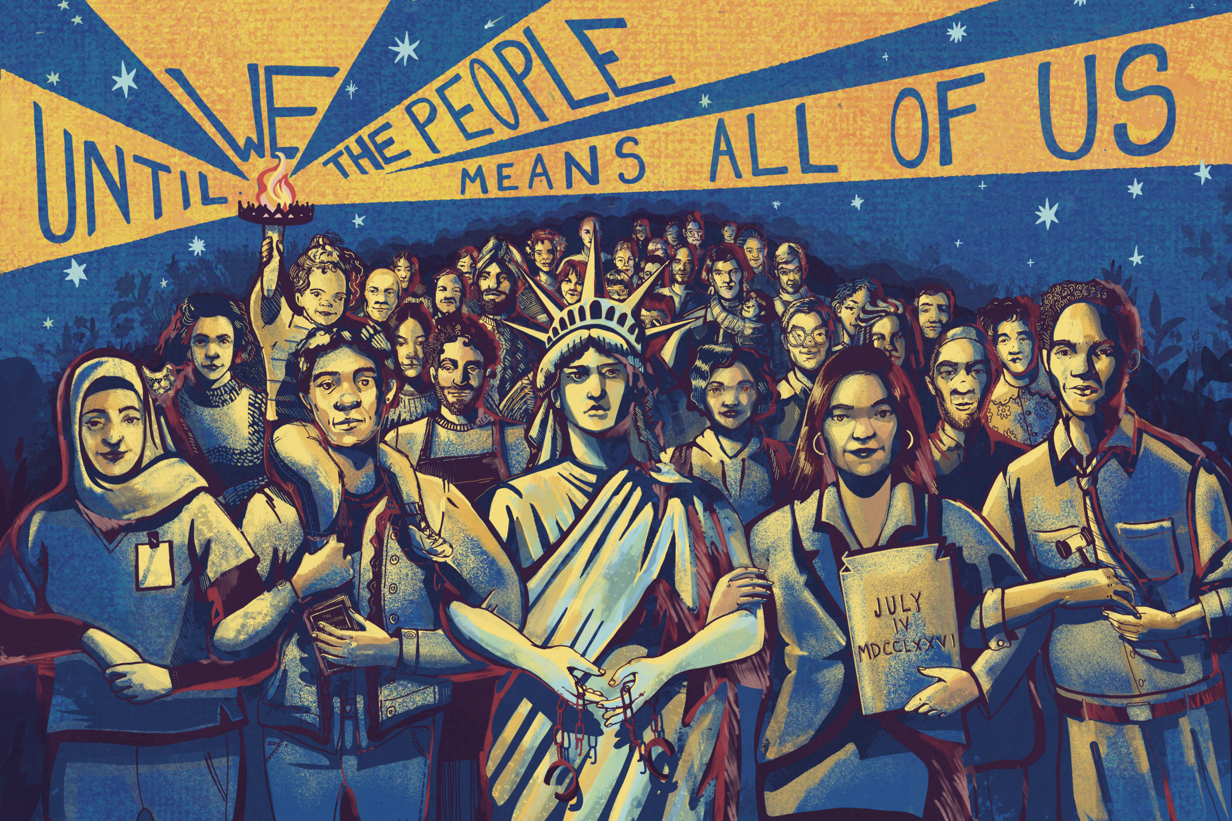  “Until We the People Means All of Us” Poster illustration made for the Special Gifts Department at the American Civil Liberties Union  Client: The American Civil Liberties Union  2020 