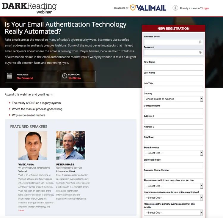 Dark Reading Webinar (host)