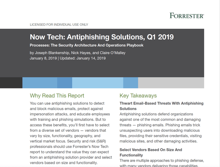 Forrester Now Tech: Anti-Phishing