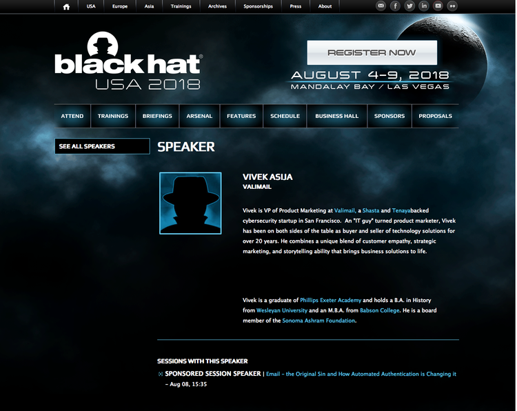 Black Hat USA 2018 sponsored session