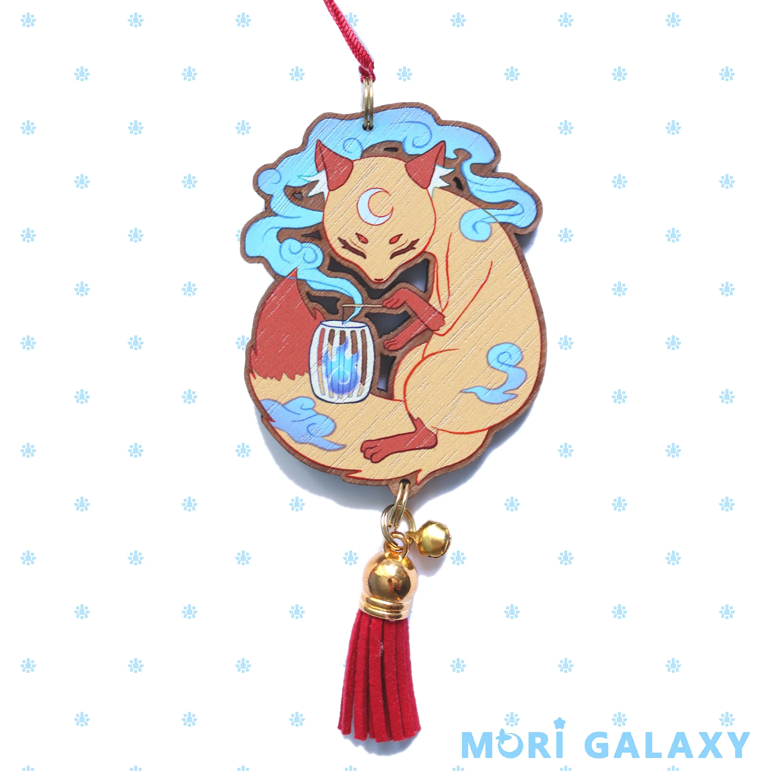 Wooden Mystic Fox Charm
