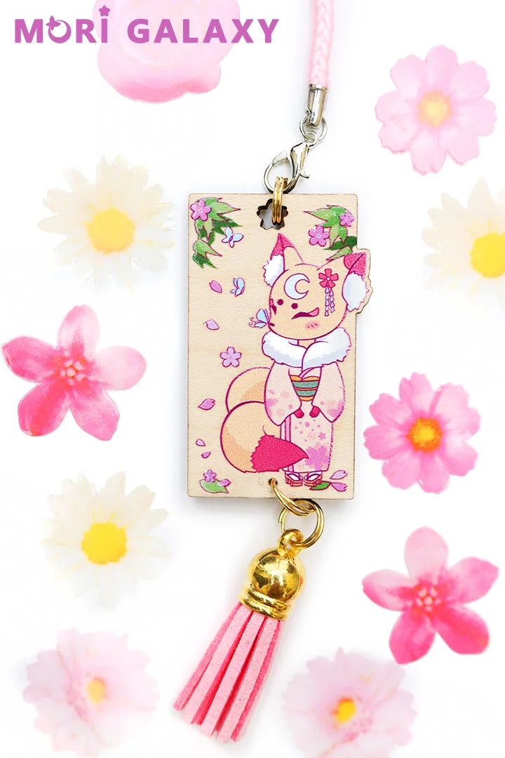 Hime Fox Wooden Charm