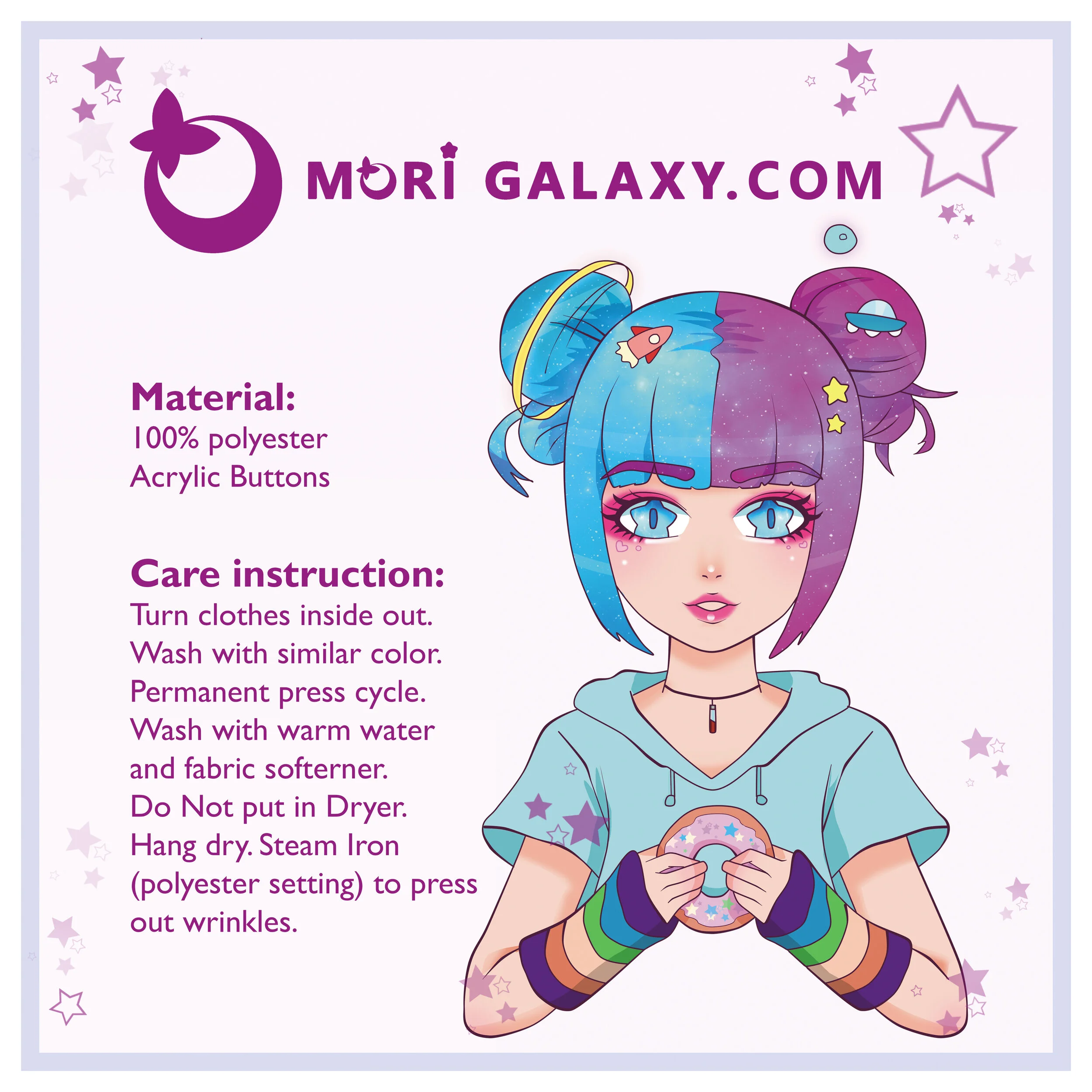 Button up care instruction card