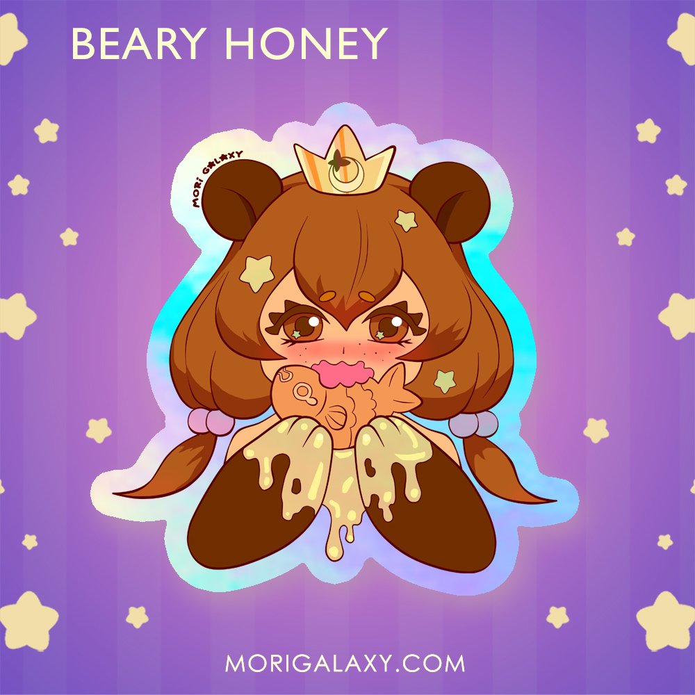 Beary Honey Sweet Holo Sticker 3x3