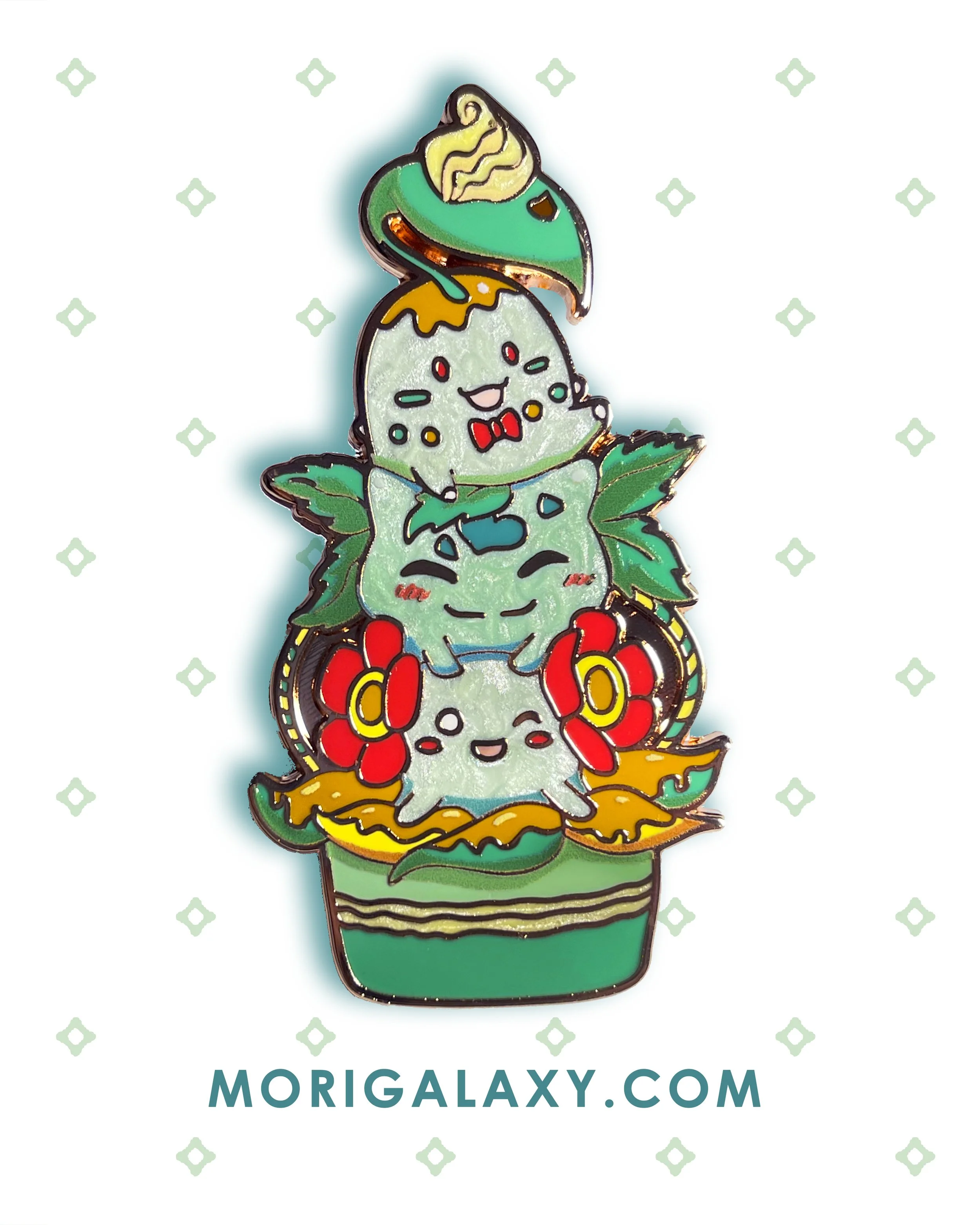 Dessert PKMN Enamel Pins: Matcha Mille Crepe