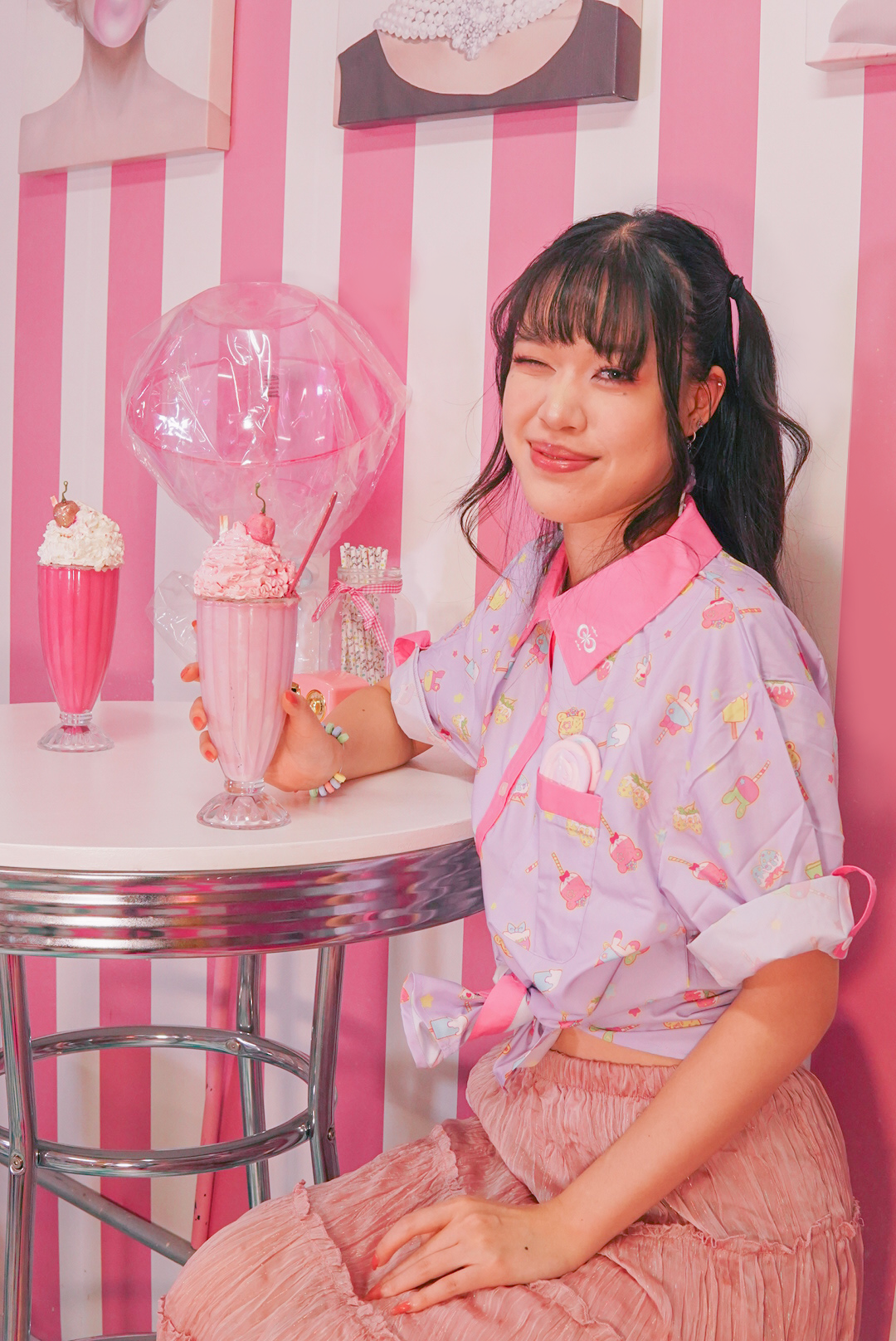 Starry-Lolipop Purple Button ups