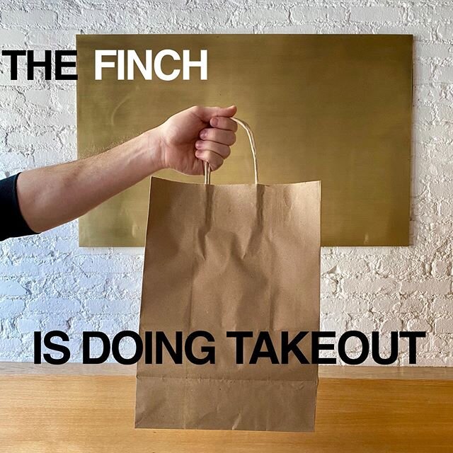 Yes, The Finch is doing takeout! .
We are offering our whole (or almost whole) menu to take out. We&rsquo;d still love to have you come and stay for a bite. .
Menu is on our website. Call 718.218.4444 to place orders. 
5:30 - 9p
.
.
.
#weareopen #sup