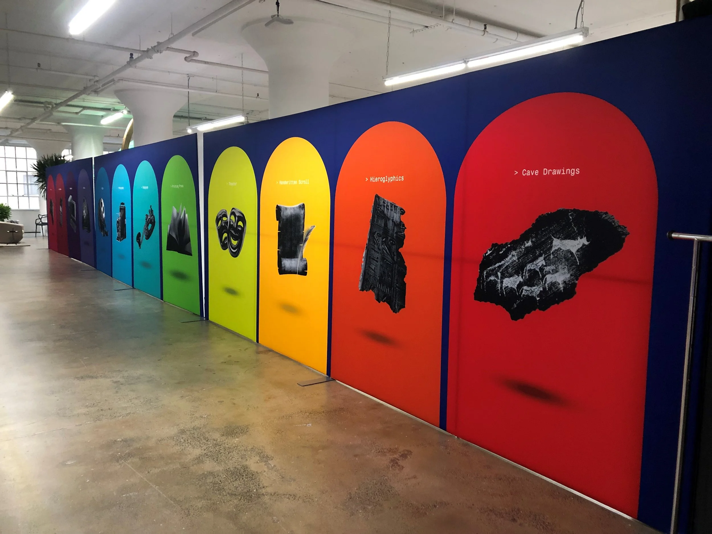 This colorful wall was on full display during the Future of StoryTelling pop-up experience, where visitors got the chance to try next generation technologies!