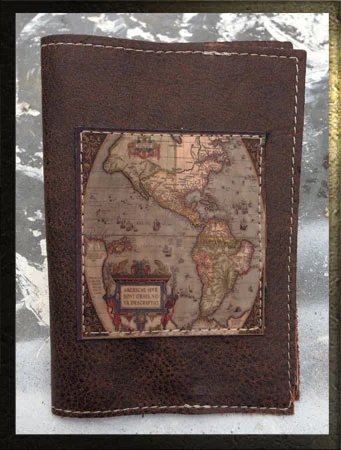 Passport Cover (Map, Vintage Brown Leather)
