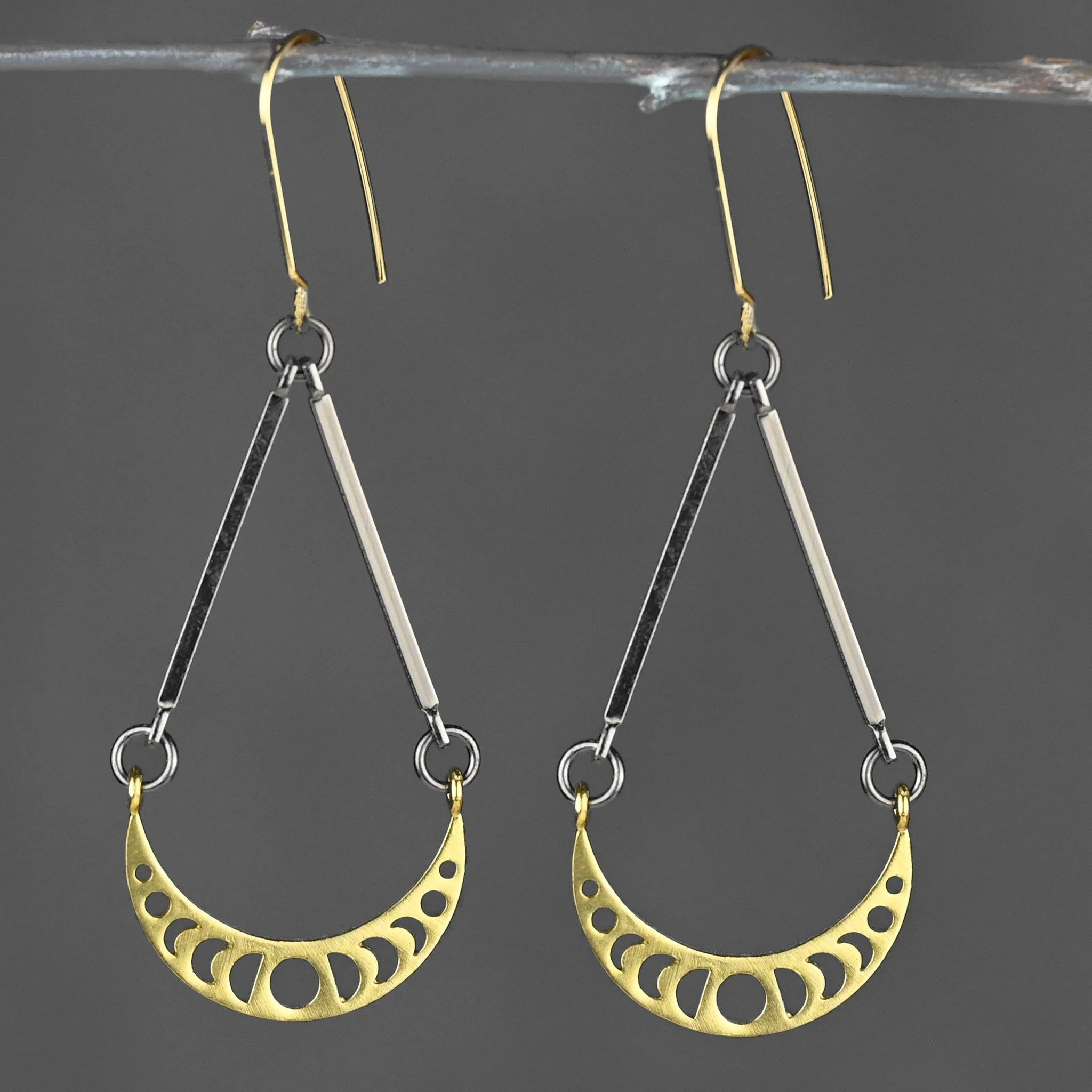 Dreamy mixed metal Moon phase earrings!

Handmade with Art &amp; Soul 💛