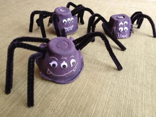 More Spooky Spiders and Painted Pumpkins