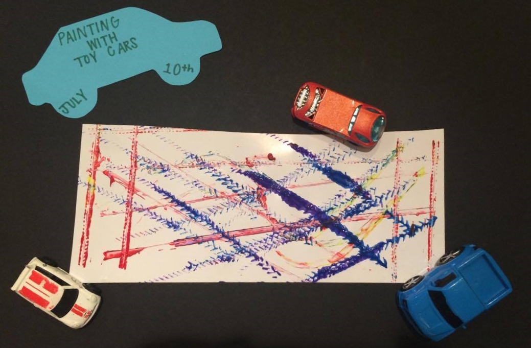 Messy Monday - Painting with Toy Cars