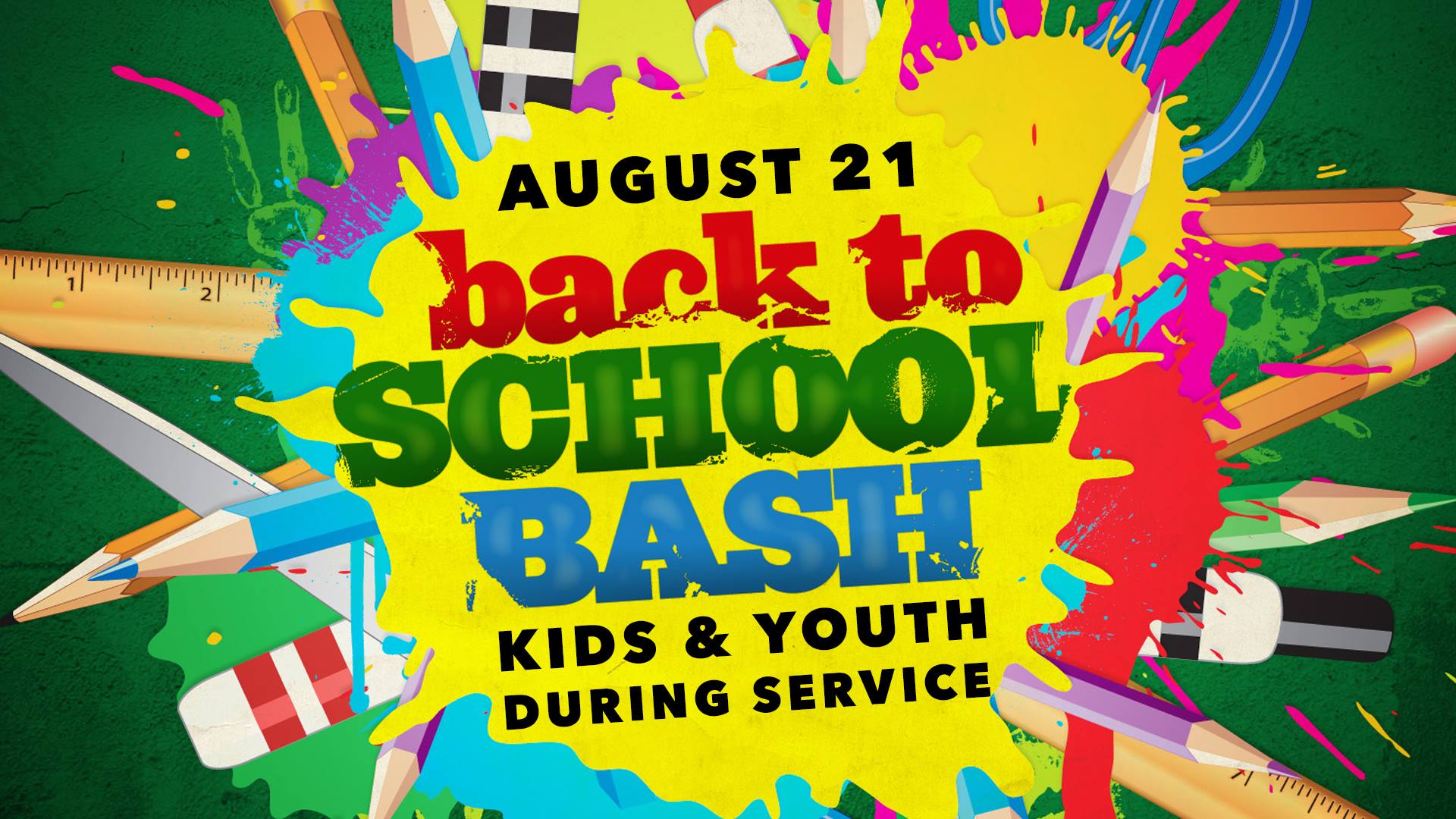 Bring the kids and join us this weekend for our annual Back to School Bash Sunday August 21st at 10:30a. Bring a change of clothes for the kids as they will be having some water fun and getting wet. 
