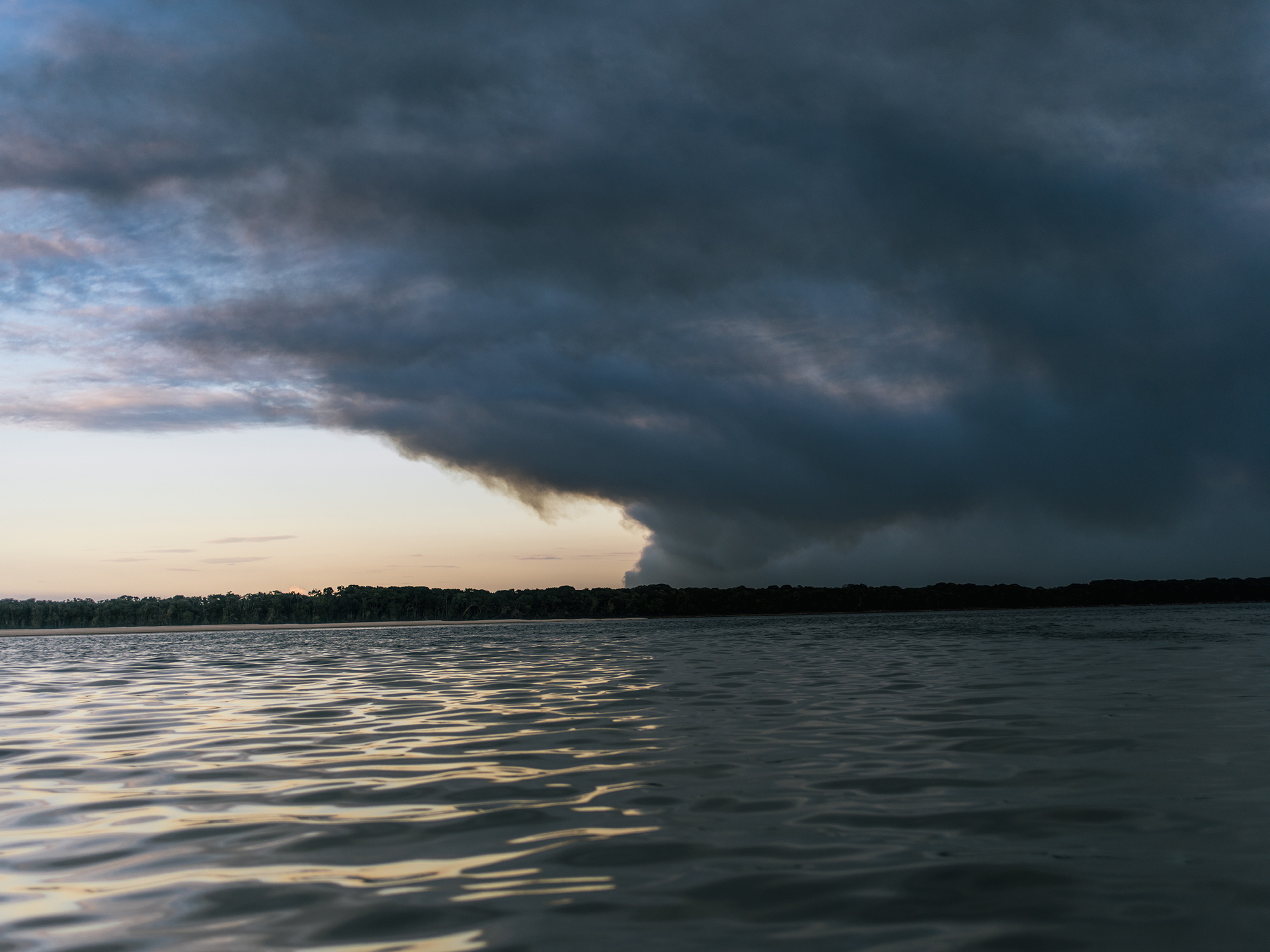 Smoke from a fire overtaking the sky.