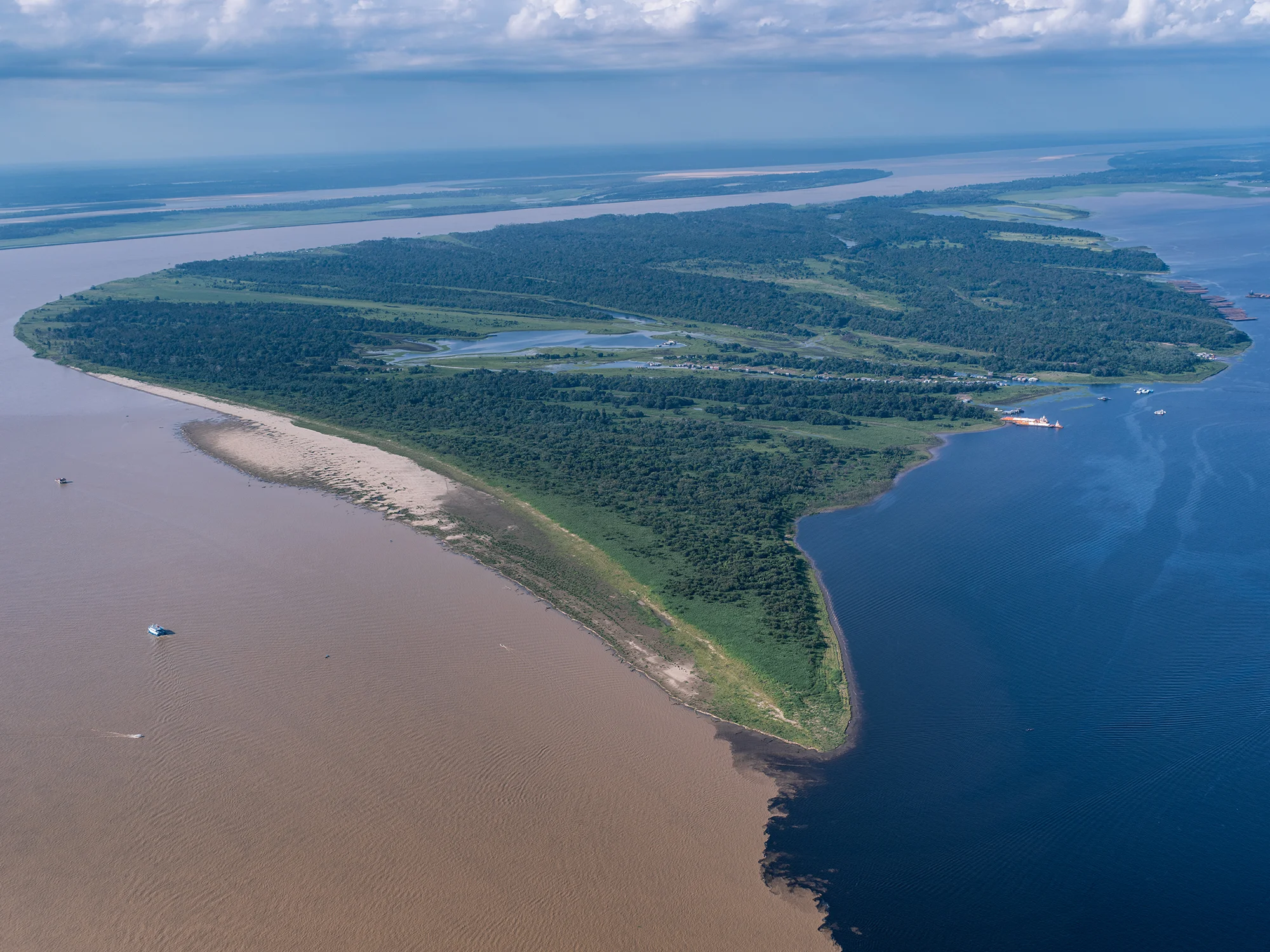 Where the Amazon River meets the Rio Negro.