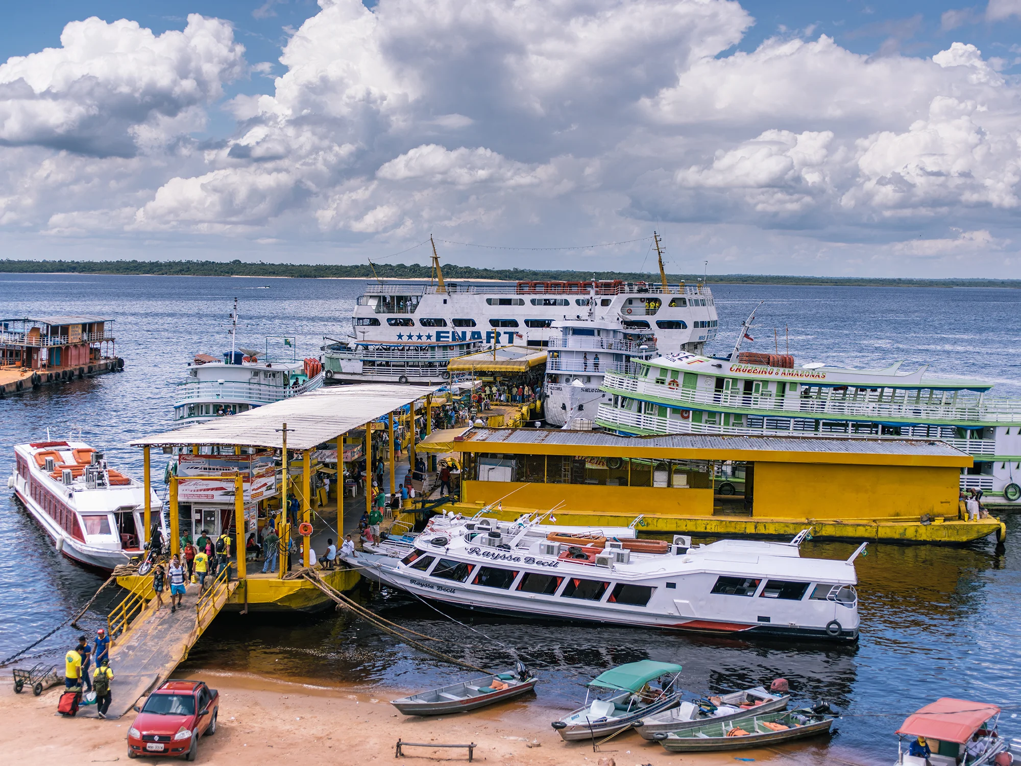 A busy port.