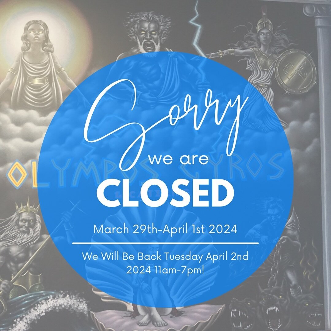 🐇 Reminder: We Are CLOSED Friday March 29th Until Monday April 1st! 

We Will Be OPEN Tuesday April 2nd 11am-7pm! 

Have A Safe &amp; Happy &quot;American&quot; Easter! 😁🐇

Greek Easter or Orthodox Easter Happens To Be In May This Year! #XristosAn