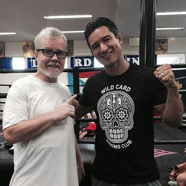 Mario Lopez and Freddie Roach. T-Shirts to be sold on WildCardBoxingStore.com 