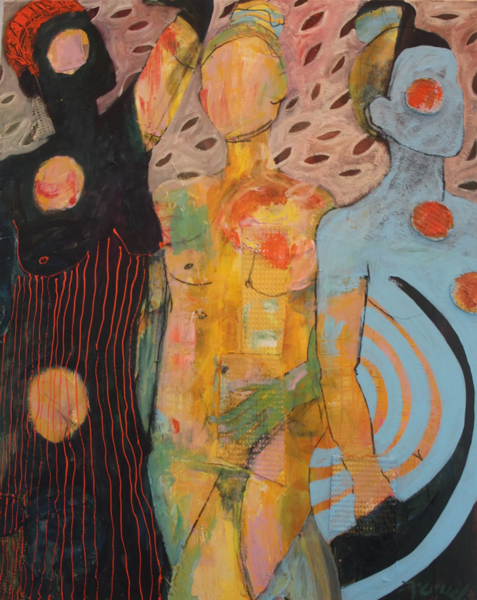 Hello Sunshine, acrylic, oil and collage on canvas 100x80 cm. 2016 Sold