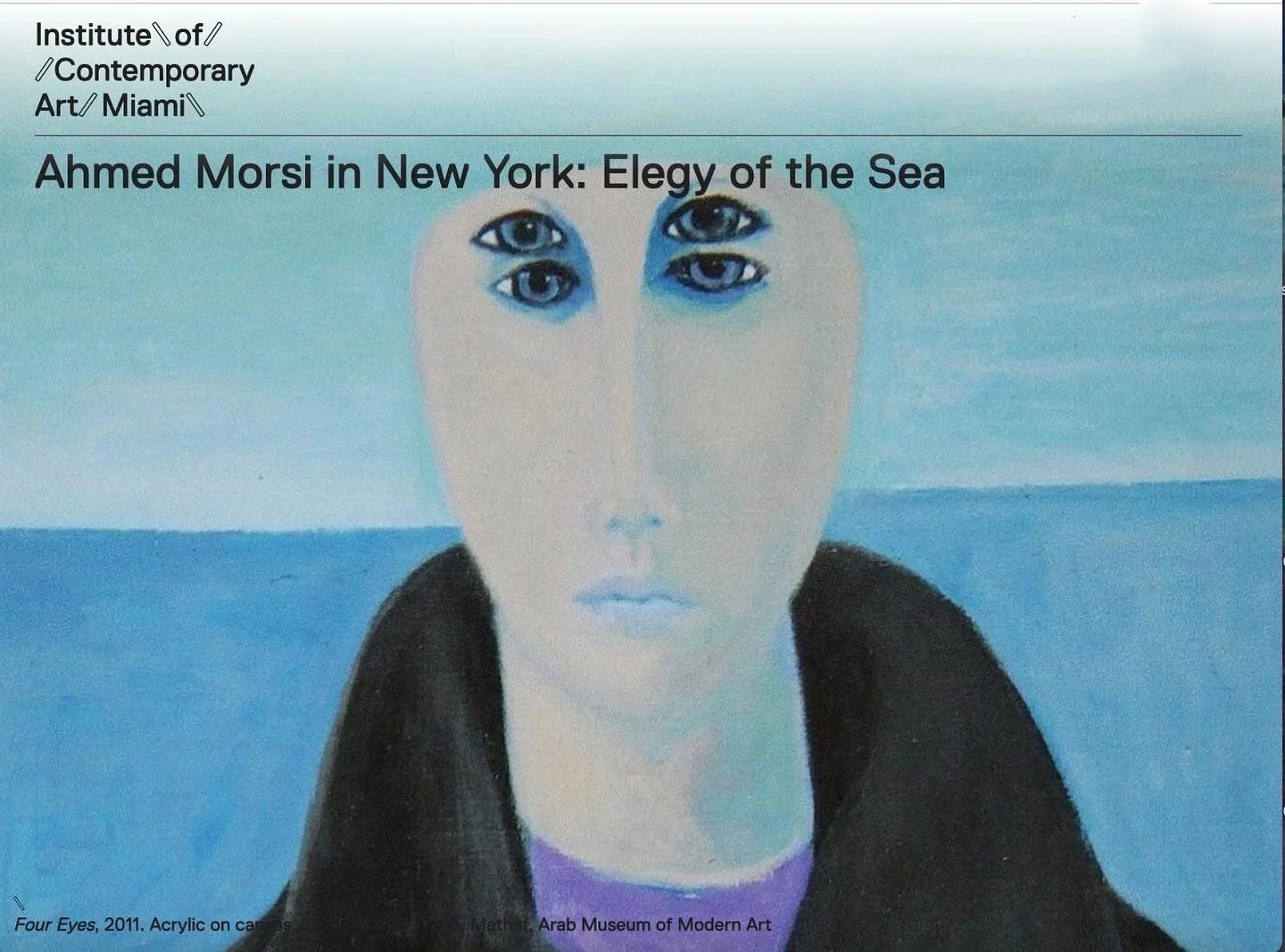 ICA Miami- Ahmed Morsi in New York: Elegy of the Sea
