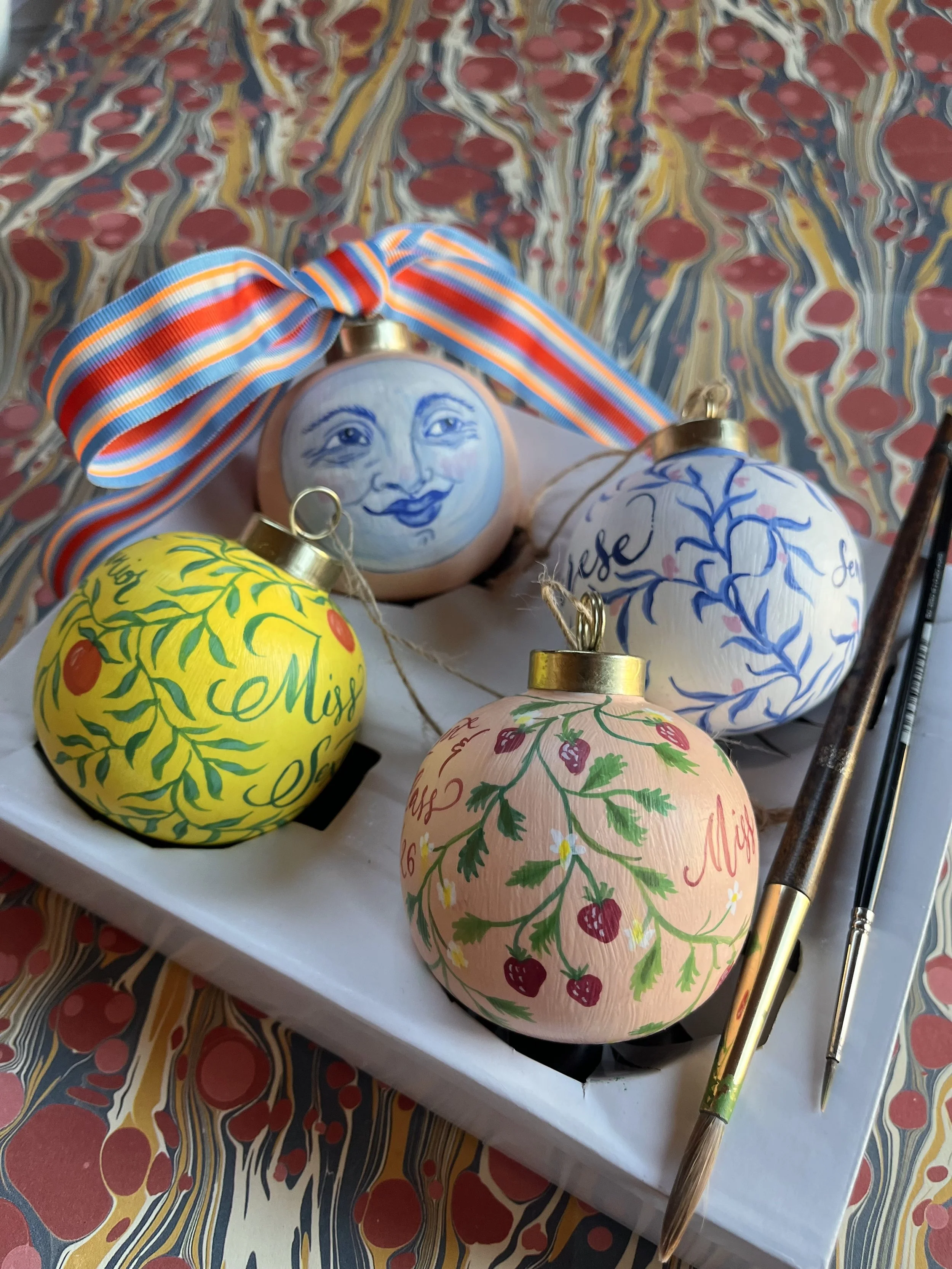 Handpainted baubles Sarah ODea.jpg