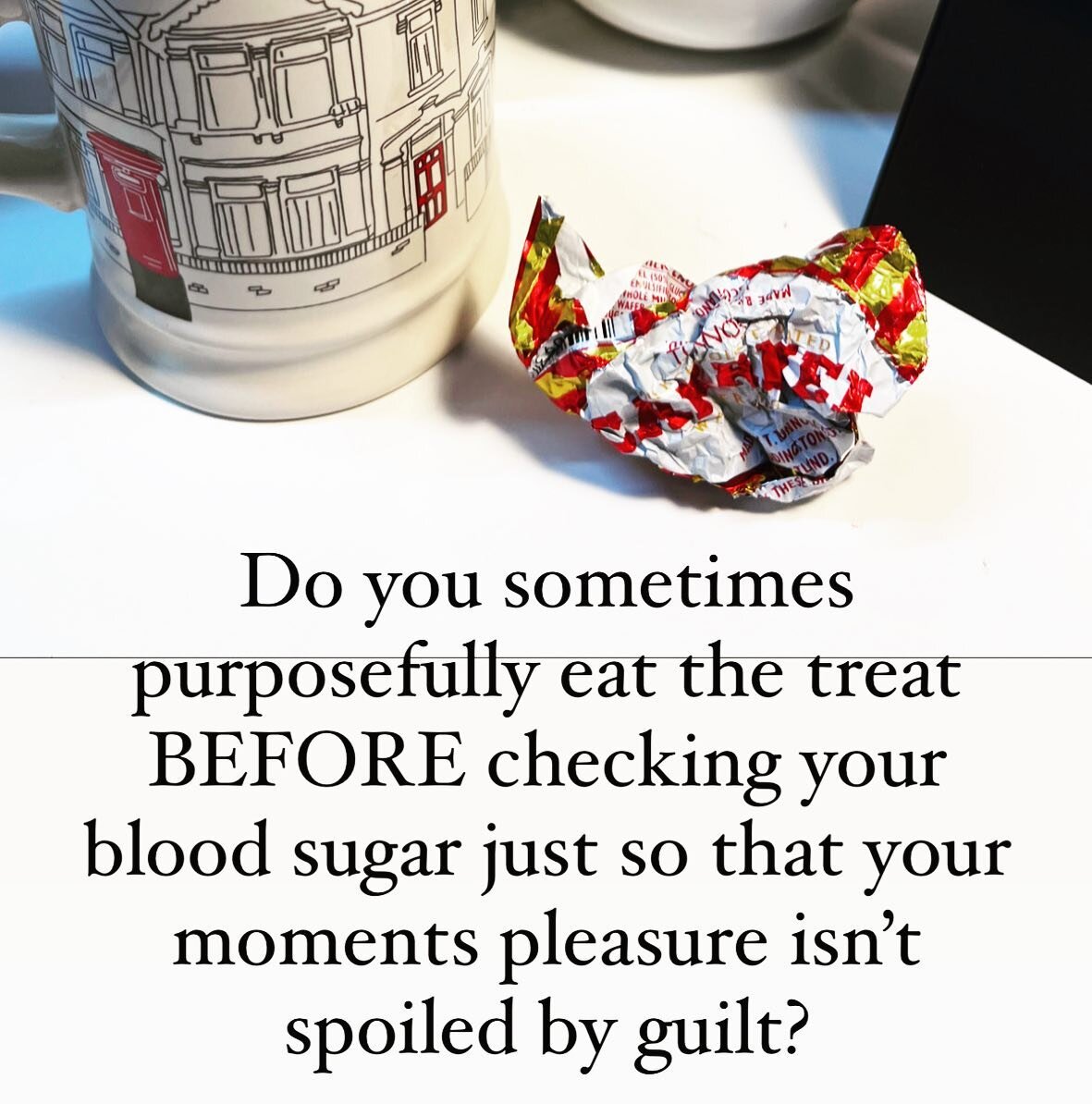 Do you sometimes eat the treat BEFORE checking your blood sugar just so that your moments pleasure isn&rsquo;t spoiled by guilt?

#T1metoo #type1diabetes #type1problems #guiltypleasure