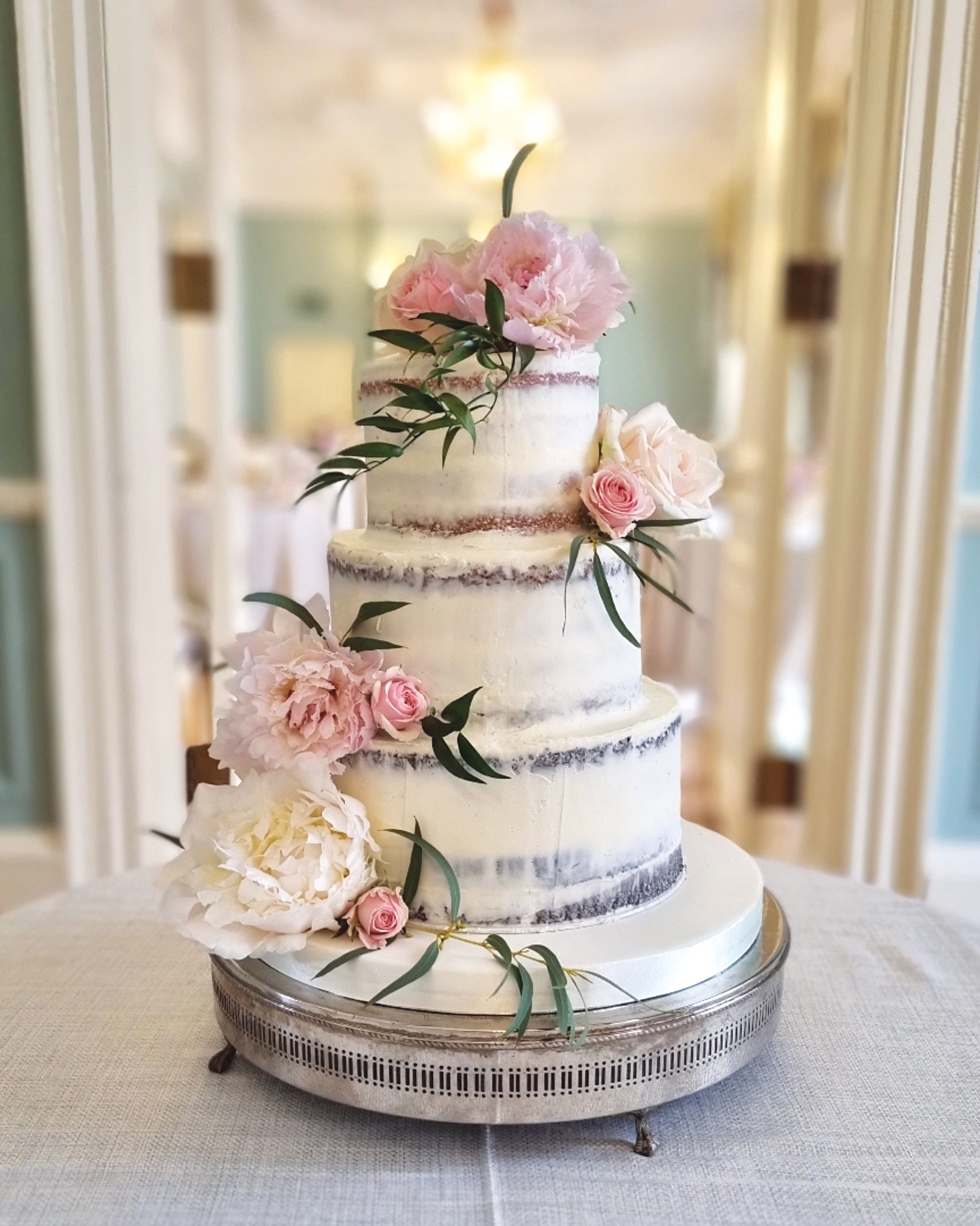 4 Tier Naked Wedding Cake, Witham – Braxted Park, 6th July 2019 - Sticky  Fingers Cake Co