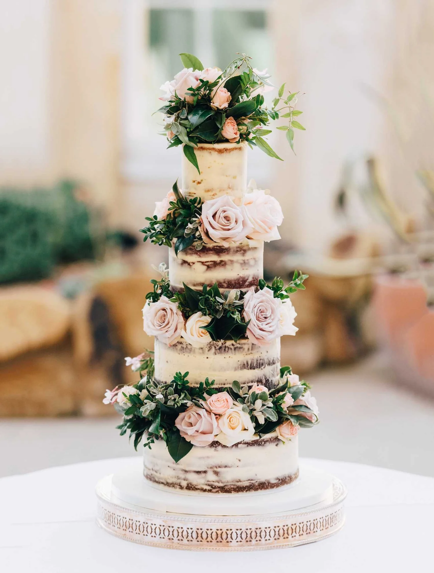 Semi-naked wedding cake in London