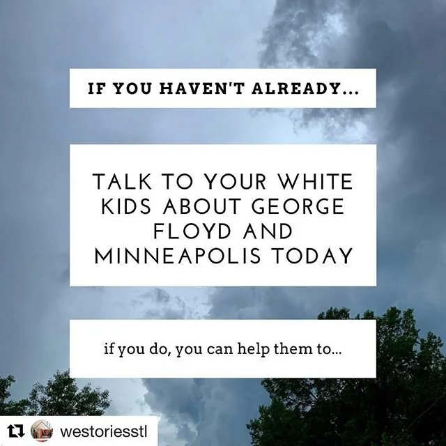 Black lives matter. @westoriesstl has resources to help white parents talk to our kids. Link in bio. ❤️