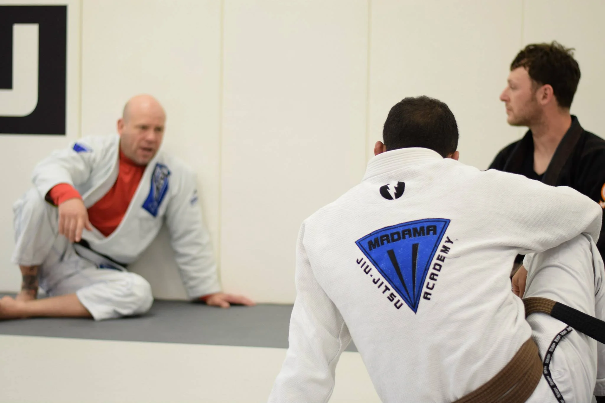 Professor Madama Instructing Two Brown Belts