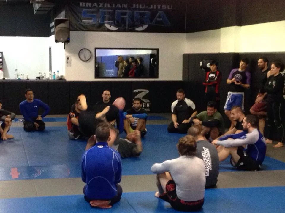 Professor Madama demonstrating how to navigate even the toughest closed guard this past Tuesday evening at Serra Jiu-Jitsu in Levittown, NY.