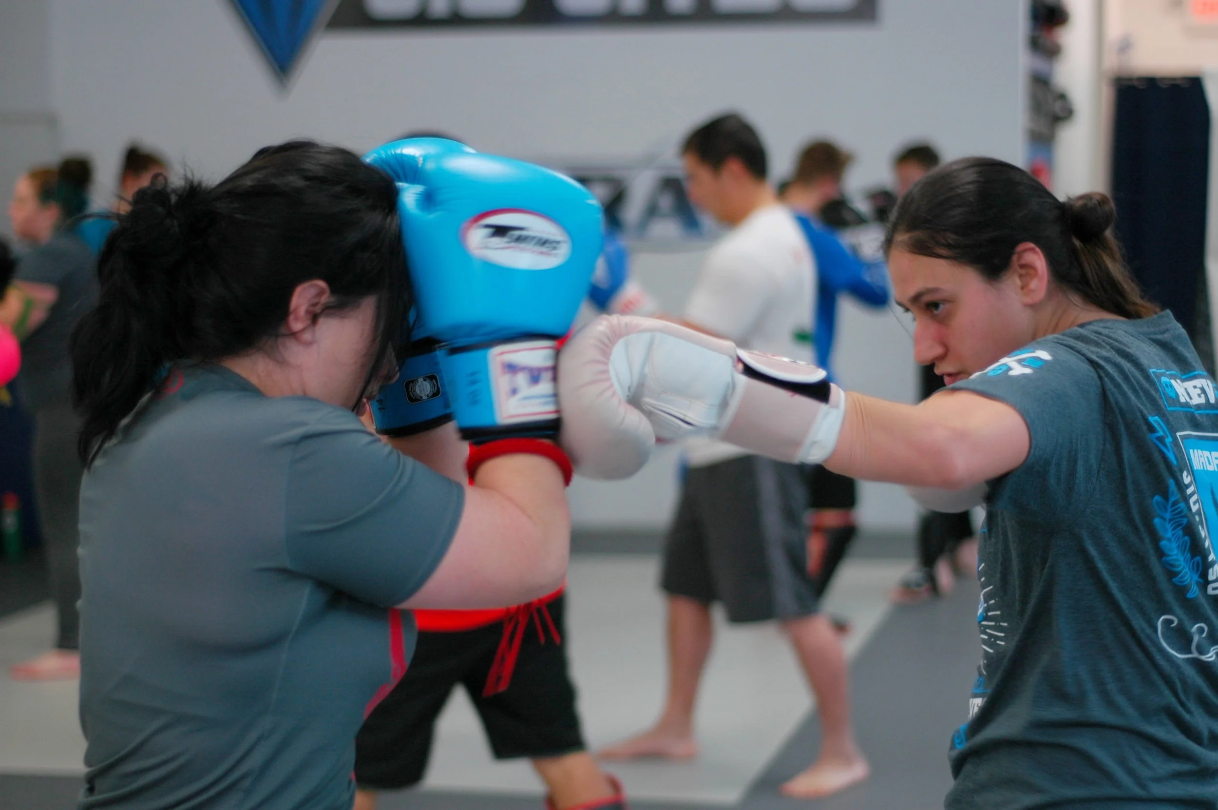  Technique drills at Saturday morning kickboxing 