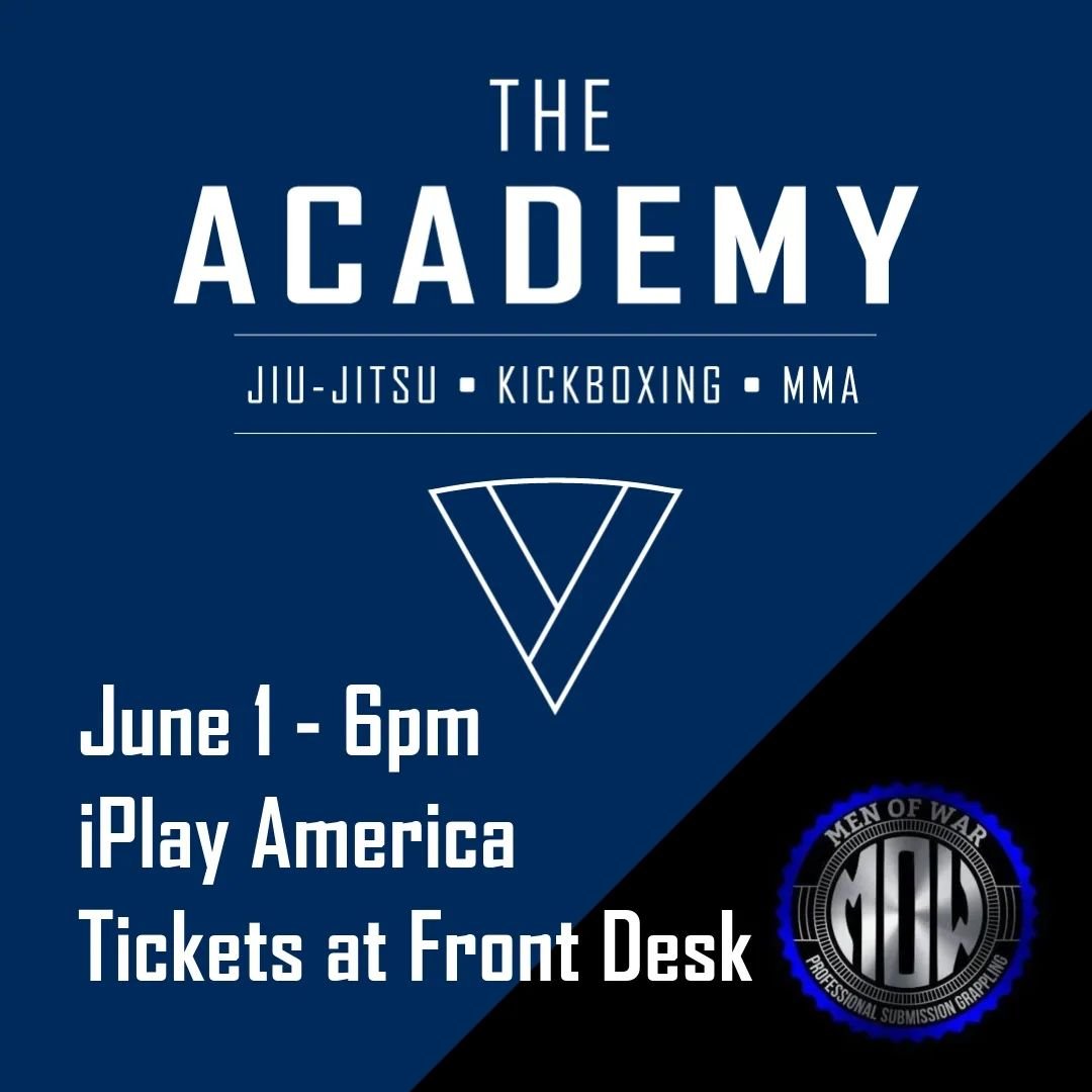 We have SIX Academy Team Members with matches at the next @menofwarpro event on June 1st at @iplayamerica. We're missing a couple posters but we wanted to put the word out ASAP! 

TICKETS ARE AVAILABLE AT THE FRONT DESK!