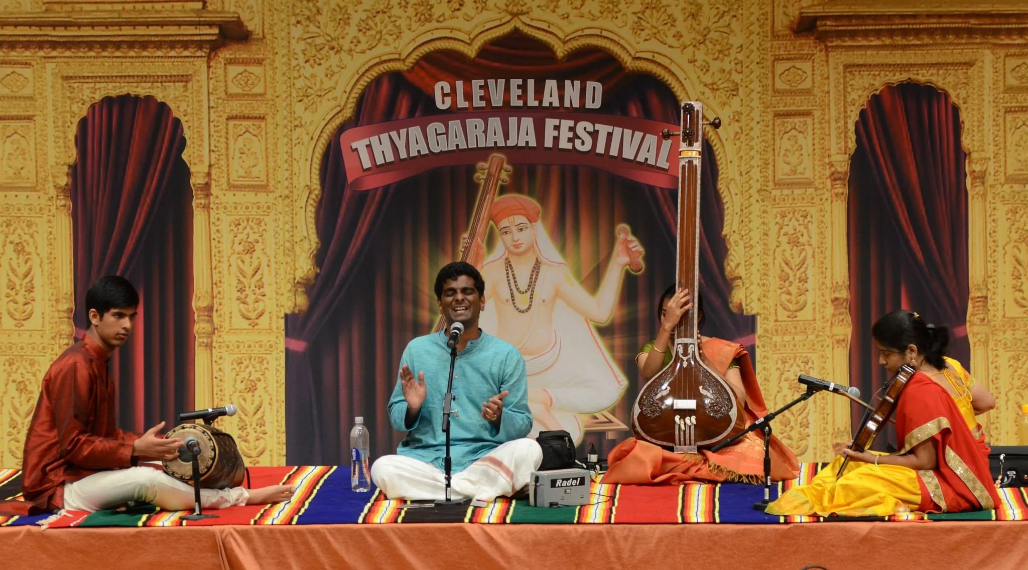 With Sri. Bharath Kumar (voice), disciple of Vid. Sanjay Subrahmanyan and Apoorva Krishna (violin); 2015 Cleveland Thyagaraja Festival at Cleveland State University