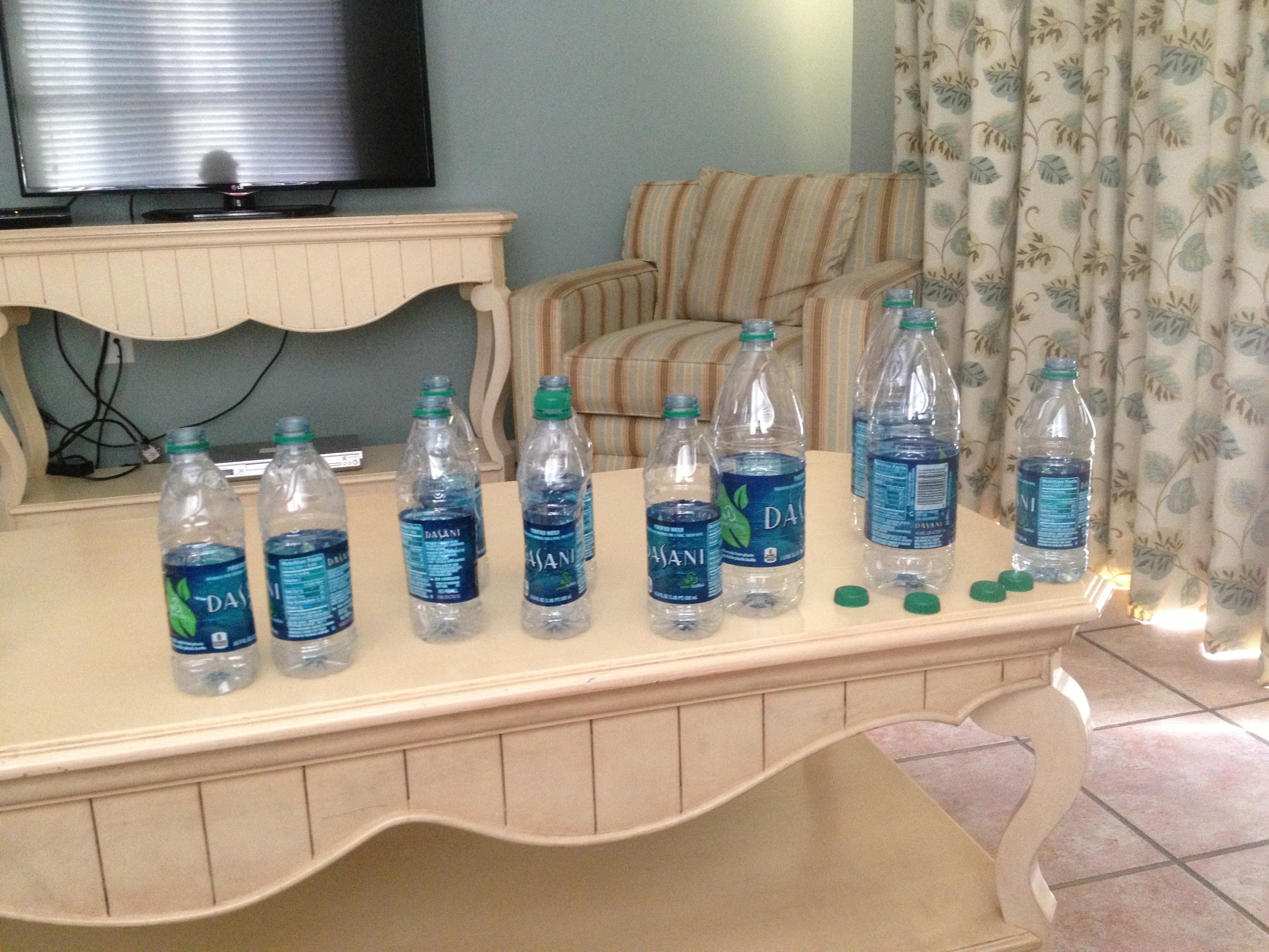 Sweat-fest 2014. I drank all this, plus another 2 liters during the 16+ miler, crazy amount of sweat!