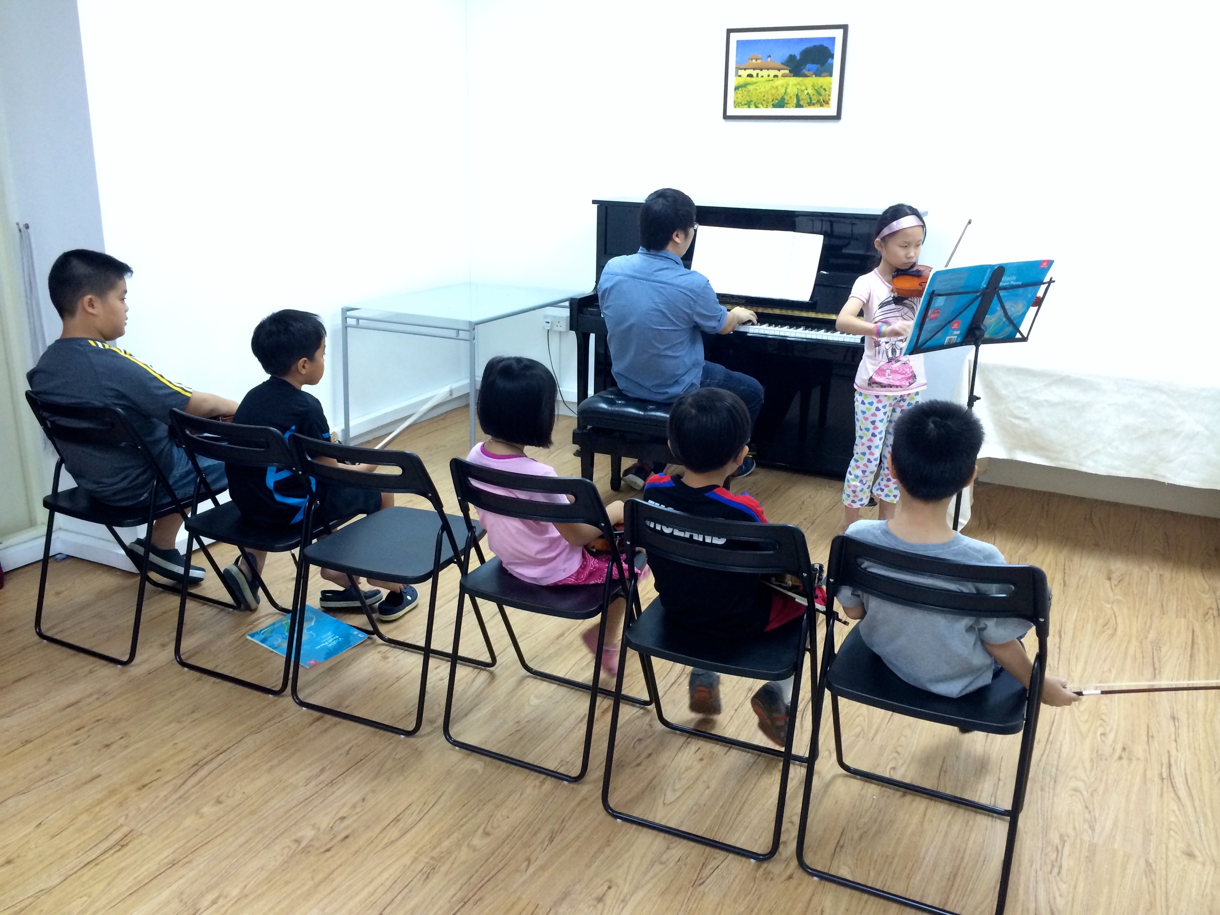 Examination run through in front of the class