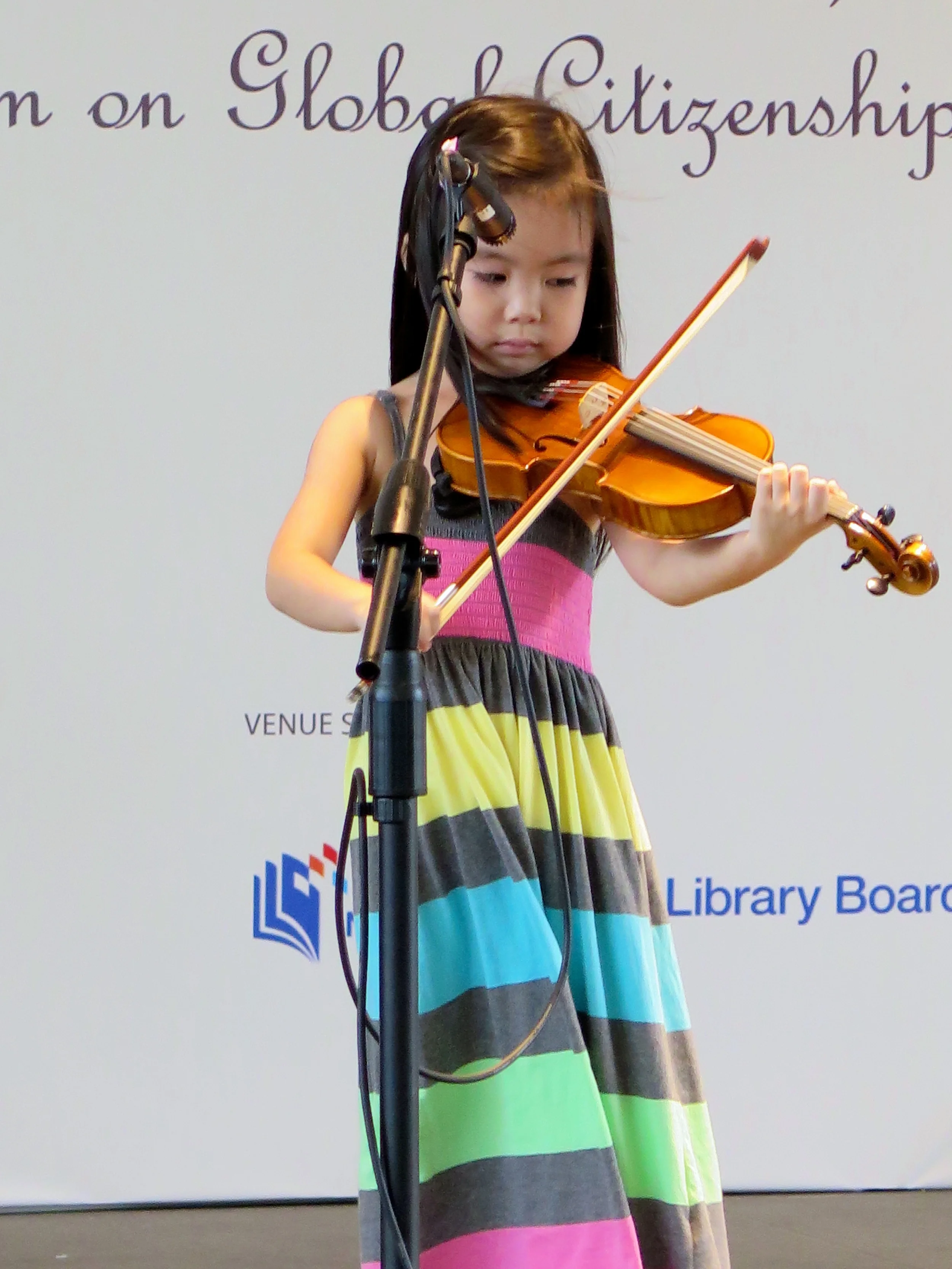 Ellie Layson, 4 years old, making her debut public performance at the National Library Board