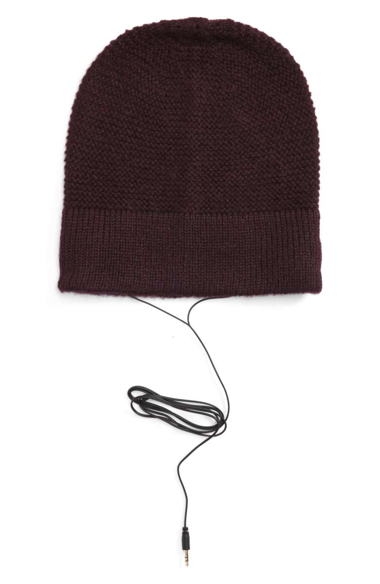  Listen to your favorite tunes in the cold with  Rebecca Minkoff's slouchy beanie with headphones  