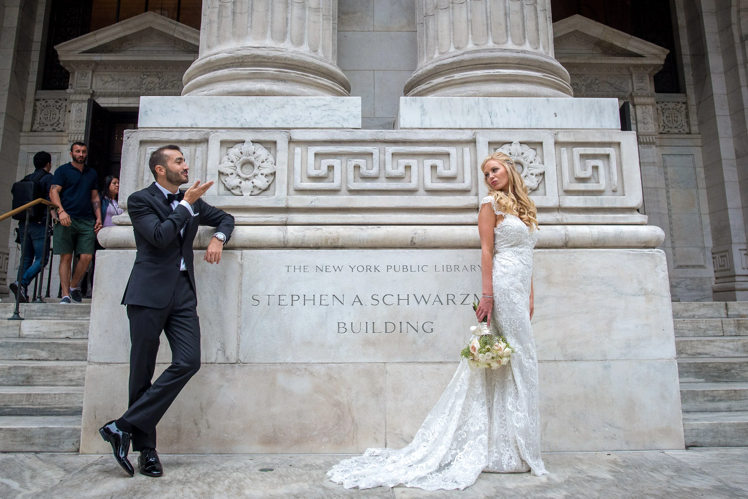  Bryant Park Grill and New York Public Library  Wedding photos.
Craig Warga Weddings 
