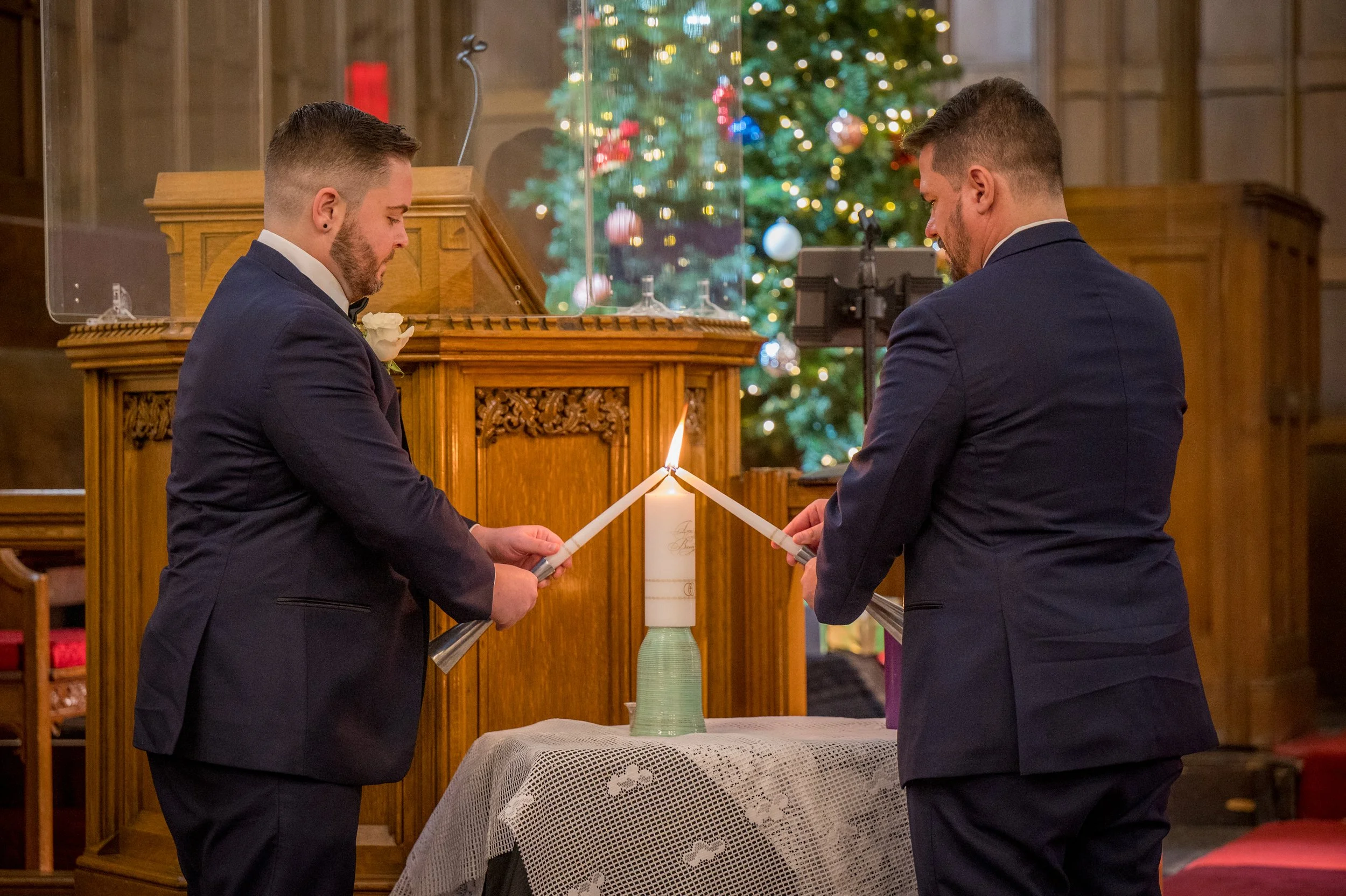  The Wedding of Dan and Harold at the Church of the Village in Manhattan, New York. (Photo by Craig Warga) 