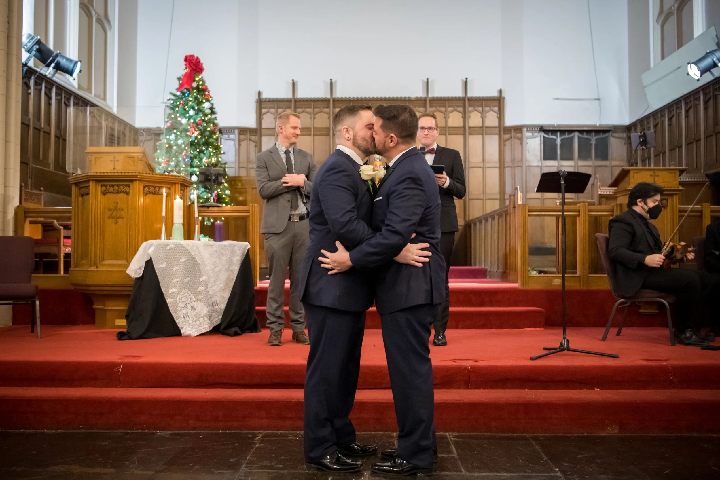  The Wedding of Dan and Harold at the Church of the Village in Manhattan, New York. (Photo by Craig Warga) 