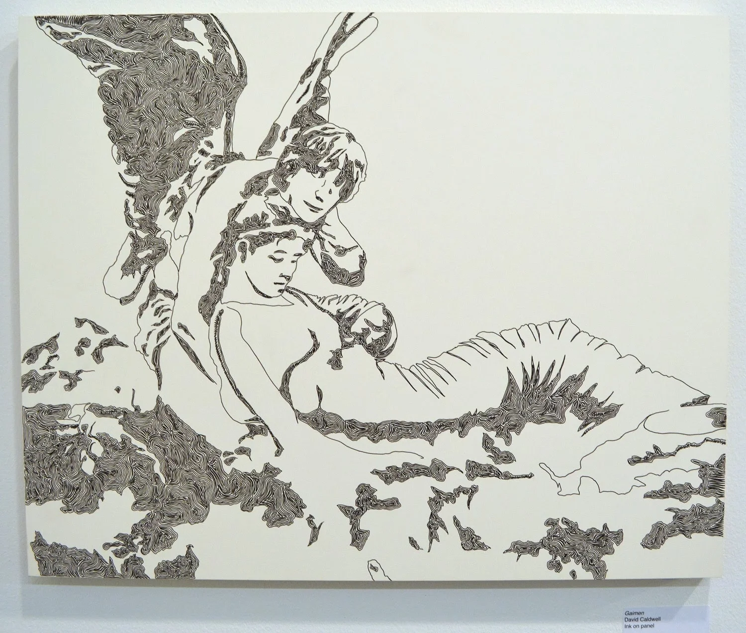 Neil Gaiman 2013 ink on panel