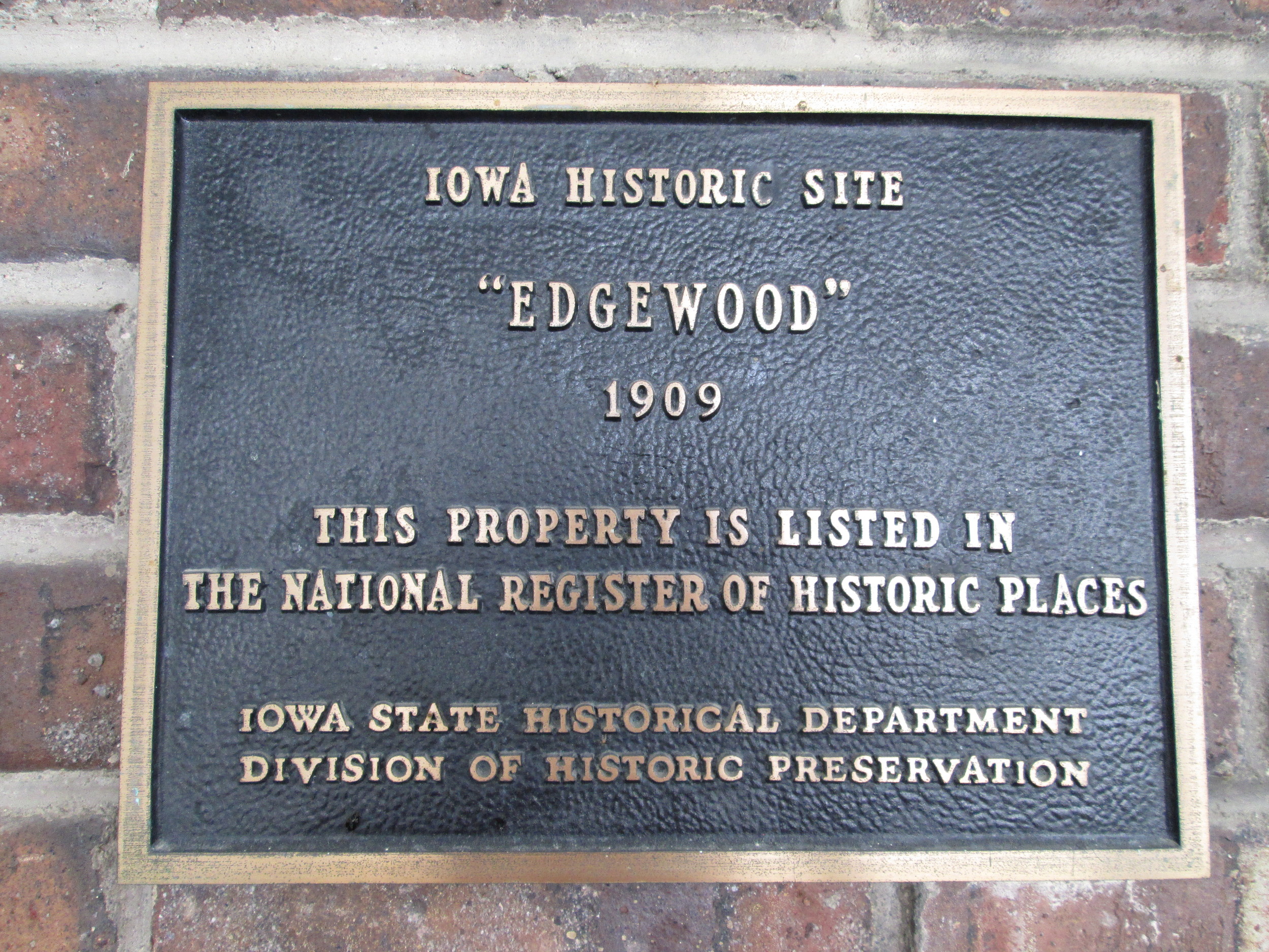 National Register of Historic Places plaque