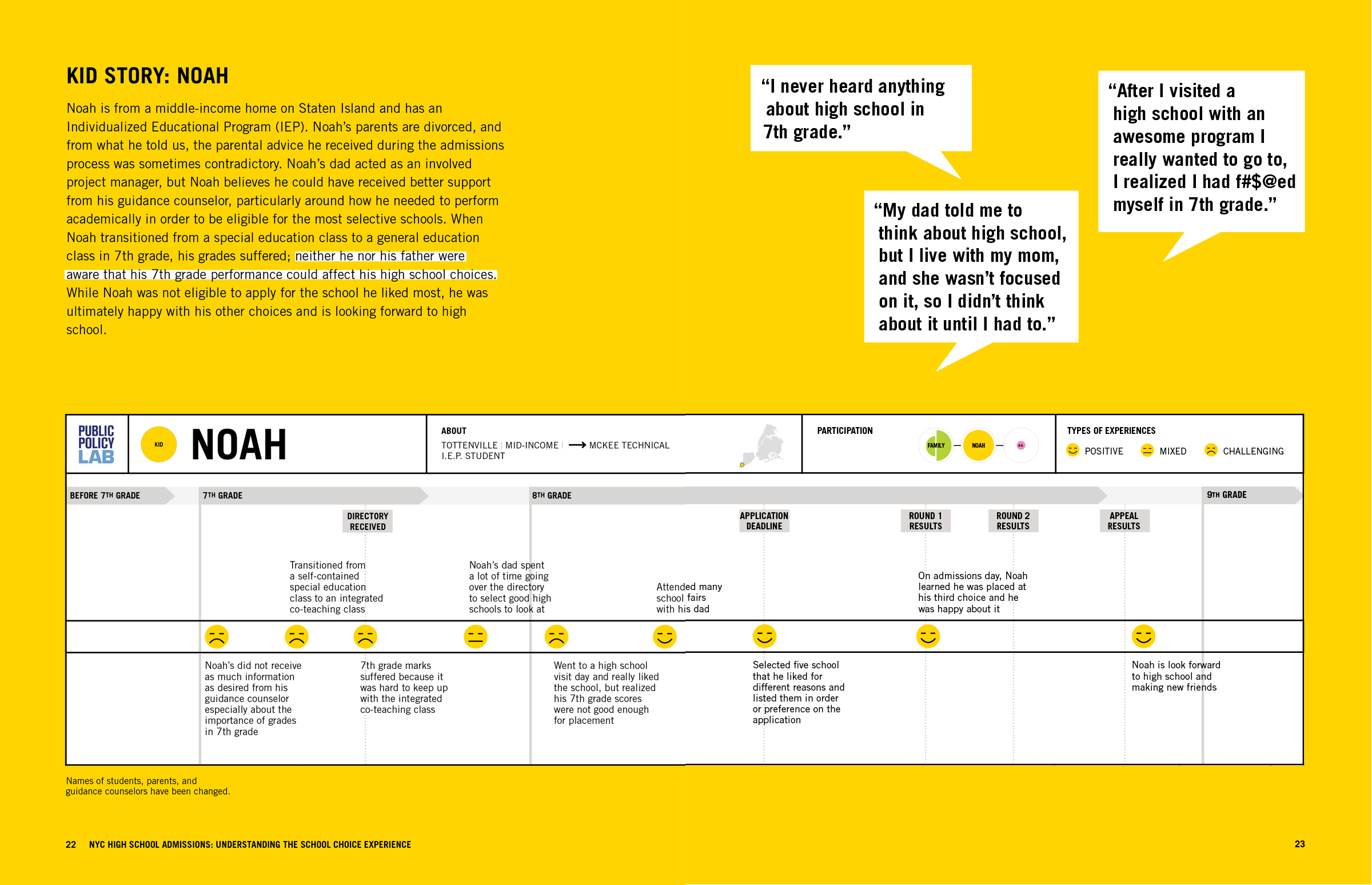A "kid story" from the report—a user journey through the process.
