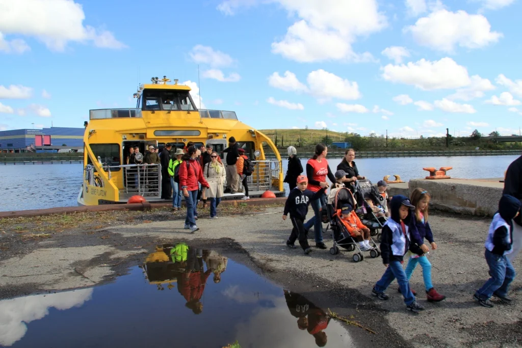 Sneak Peak brought the New York Water Taxi to the site—the first time a passenger ship had docked there in over 50 years. This photo and the one above it by Michael Anton/NYC Department of Sanitation.