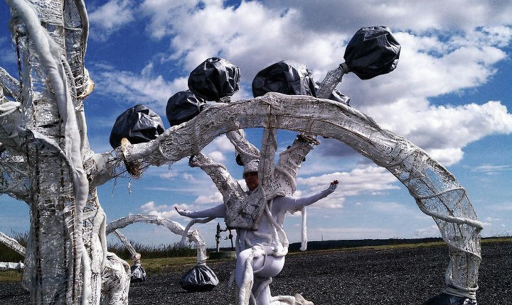 "I am Within/Without." A sculptural installation by D.B. Lampman. The first art installation ever on site.