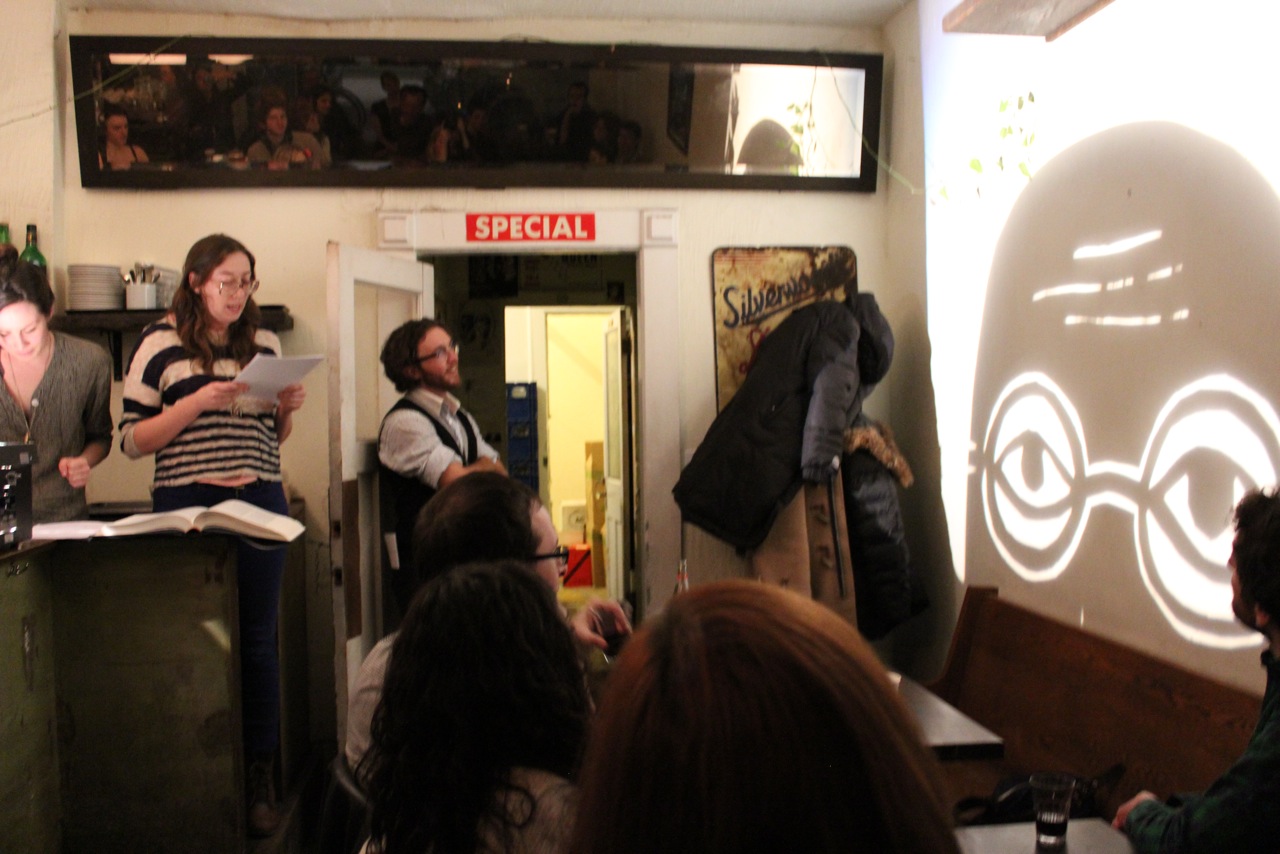 Tale #15: POST, a work-in-progress, as part of Amazing New Stuff at The Common in March 2013, curated by Chris Graham, performed by Sarah Fairlie and Erin Fleck. 