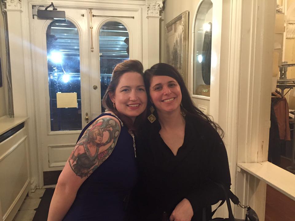 Artists Lacey Lewis and Tina Garrett at the Salmagundi Club NYC