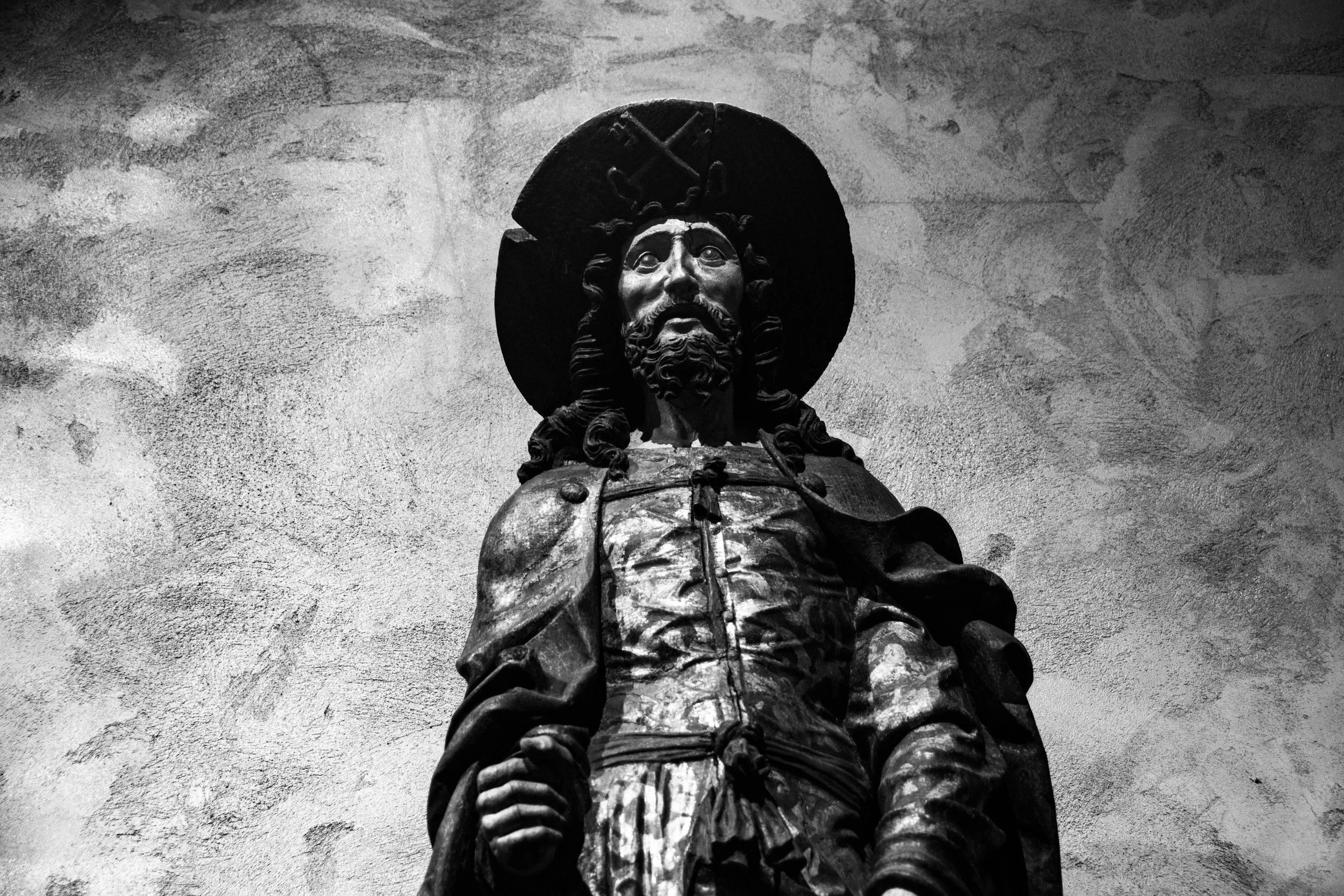 Sculpture of a Saint at the Met Cloisters